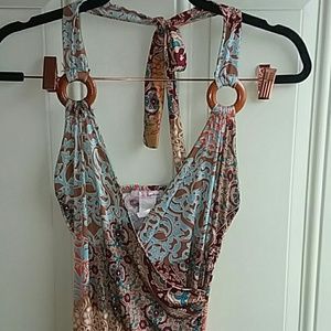 Lipstick halter printed form fitting dress